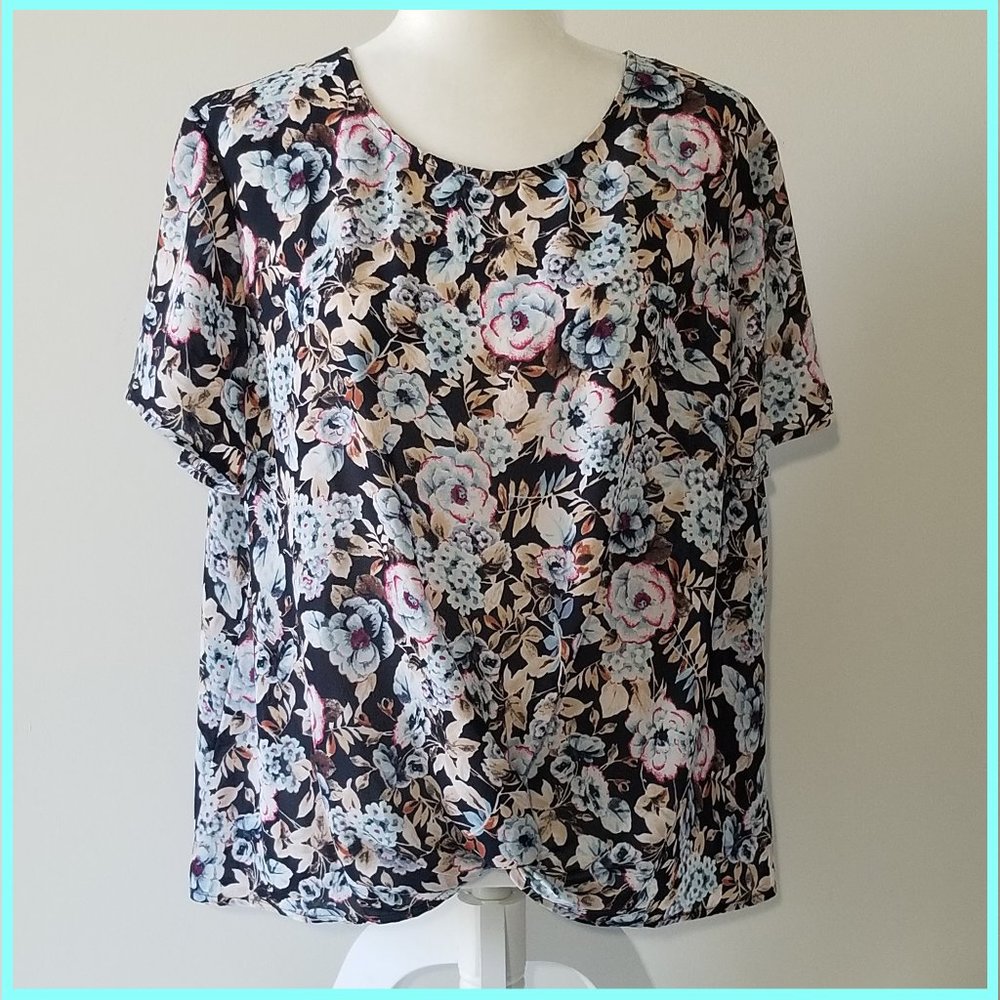 Banana Republic Floral Print Blouse SZ XL